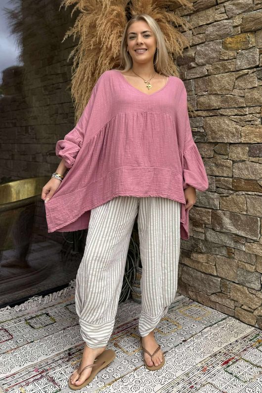 Made in Italy Santos Artist Smock Indian Pink - 